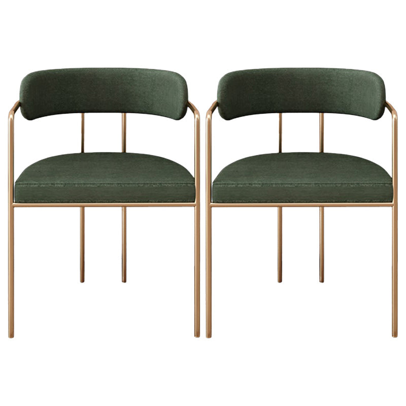 Fabric Glam Style Arm Chair Open Back Dining Chair for Dining Room Green 2 Piece Set Clearhalo 'Dining Chairs' 'Dining Tables & Seating' 'dining_chair' 'furn' 'furn_dining_chair' 'Furniture' 'furniture_dining_chair' 'Kitchen & Dining Furniture' 4954713