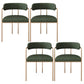 Fabric Glam Style Arm Chair Open Back Dining Chair for Dining Room Green 4 Piece Set Clearhalo 'Dining Chairs' 'Dining Tables & Seating' 'dining_chair' 'furn' 'furn_dining_chair' 'Furniture' 'furniture_dining_chair' 'Kitchen & Dining Furniture' 4954714