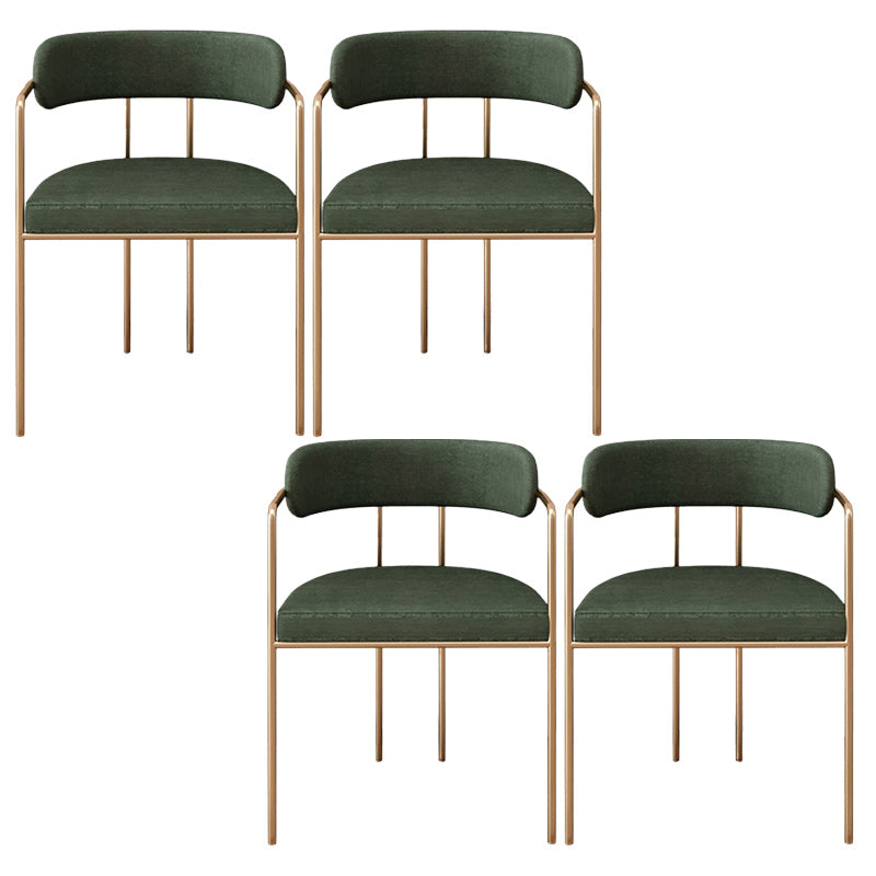 Fabric Glam Style Arm Chair Open Back Dining Chair for Dining Room Green 4 Piece Set Clearhalo 'Dining Chairs' 'Dining Tables & Seating' 'dining_chair' 'furn' 'furn_dining_chair' 'Furniture' 'furniture_dining_chair' 'Kitchen & Dining Furniture' 4954714