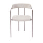 Fabric Glam Style Arm Chair Open Back Dining Chair for Dining Room Off-White 1 Piece Clearhalo 'Dining Chairs' 'Dining Tables & Seating' 'dining_chair' 'furn' 'furn_dining_chair' 'Furniture' 'furniture_dining_chair' 'Kitchen & Dining Furniture' 4954715