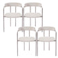Fabric Glam Style Arm Chair Open Back Dining Chair for Dining Room Off-White 4 Piece Set Clearhalo 'Dining Chairs' 'Dining Tables & Seating' 'dining_chair' 'furn' 'furn_dining_chair' 'Furniture' 'furniture_dining_chair' 'Kitchen & Dining Furniture' 4954717