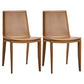 Entryway Side Dining Chairs Leather Nordic Dining Room Chairs Brown 2 Piece Set Clearhalo 'Dining Chairs' 'Dining Tables & Seating' 'dining_chair' 'furn' 'furn_dining_chair' 'Furniture' 'furniture_dining_chair' 'Kitchen & Dining Furniture' 4954724