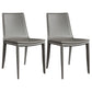 Entryway Side Dining Chairs Leather Nordic Dining Room Chairs Grey 2 Piece Set Clearhalo 'Dining Chairs' 'Dining Tables & Seating' 'dining_chair' 'furn' 'furn_dining_chair' 'Furniture' 'furniture_dining_chair' 'Kitchen & Dining Furniture' 4954728