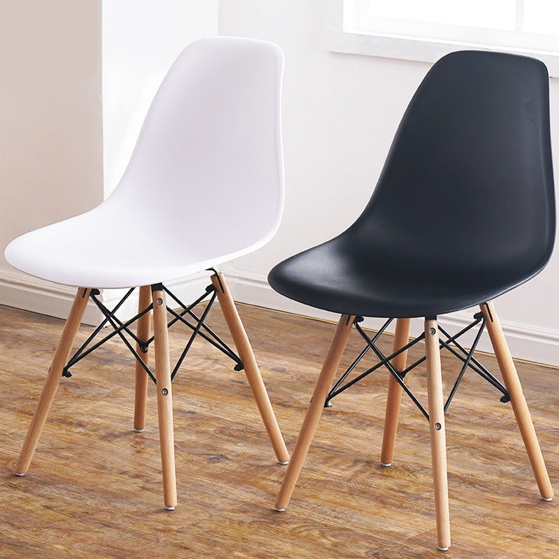 Scandinavian Wood Armless Chair Solid Back Kitchen Dining Room Chair Clearhalo 'Dining Chairs' 'Dining Tables & Seating' 'dining_chair' 'Furniture' 'furniture_dining_chair' 'Kitchen & Dining Furniture' 4954741