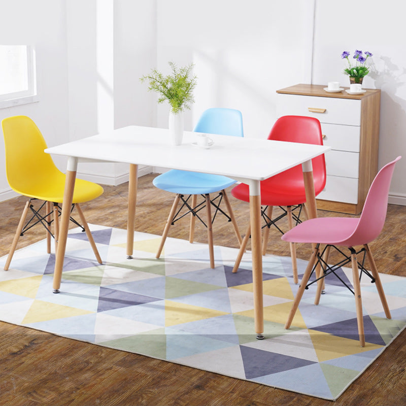 Scandinavian Wood Armless Chair Solid Back Kitchen Dining Room Chair Clearhalo 'Dining Chairs' 'Dining Tables & Seating' 'dining_chair' 'Furniture' 'furniture_dining_chair' 'Kitchen & Dining Furniture' 4954748