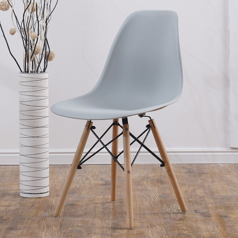 Scandinavian Wood Armless Chair Solid Back Kitchen Dining Room Chair Light Gray Clearhalo 'Dining Chairs' 'Dining Tables & Seating' 'dining_chair' 'Furniture' 'furniture_dining_chair' 'Kitchen & Dining Furniture' 4954752