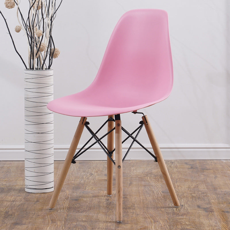 Scandinavian Wood Armless Chair Solid Back Kitchen Dining Room Chair Rose Bloom Clearhalo 'Dining Chairs' 'Dining Tables & Seating' 'dining_chair' 'Furniture' 'furniture_dining_chair' 'Kitchen & Dining Furniture' 4954757