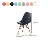 Scandinavian Wood Armless Chair Solid Back Kitchen Dining Room Chair Clearhalo 'Dining Chairs' 'Dining Tables & Seating' 'dining_chair' 'Furniture' 'furniture_dining_chair' 'Kitchen & Dining Furniture' 4954758
