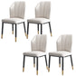 Dining Room Armless Dining Chairs Glam Style Leather Dining Side Chair White-Gold 4 Piece Set Clearhalo 'Dining Chairs' 'Dining Tables & Seating' 'dining_chair' 'furn' 'furn_dining_chair' 'Furniture' 'furniture_dining_chair' 'Kitchen & Dining Furniture' 4954764
