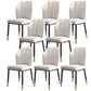 Dining Room Armless Dining Chairs Glam Style Leather Dining Side Chair White-Gold 8 Piece Set Clearhalo 'Dining Chairs' 'Dining Tables & Seating' 'dining_chair' 'furn' 'furn_dining_chair' 'Furniture' 'furniture_dining_chair' 'Kitchen & Dining Furniture' 4954766