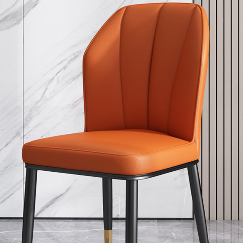 Dining Room Armless Dining Chairs Glam Style Leather Dining Side Chair Clearhalo 'Dining Chairs' 'Dining Tables & Seating' 'dining_chair' 'furn' 'furn_dining_chair' 'Furniture' 'furniture_dining_chair' 'Kitchen & Dining Furniture' 4954771