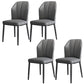 Dining Room Armless Dining Chairs Glam Style Leather Dining Side Chair Black-Gray 4 Piece Set Clearhalo 'Dining Chairs' 'Dining Tables & Seating' 'dining_chair' 'furn' 'furn_dining_chair' 'Furniture' 'furniture_dining_chair' 'Kitchen & Dining Furniture' 4954772