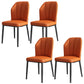 Dining Room Armless Dining Chairs Glam Style Leather Dining Side Chair Black-Orange 4 Piece Set Clearhalo 'Dining Chairs' 'Dining Tables & Seating' 'dining_chair' 'furn' 'furn_dining_chair' 'Furniture' 'furniture_dining_chair' 'Kitchen & Dining Furniture' 4954775