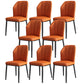 Dining Room Armless Dining Chairs Glam Style Leather Dining Side Chair Black-Orange 8 Piece Set Clearhalo 'Dining Chairs' 'Dining Tables & Seating' 'dining_chair' 'furn' 'furn_dining_chair' 'Furniture' 'furniture_dining_chair' 'Kitchen & Dining Furniture' 4954777