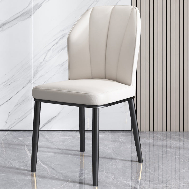 Dining Room Armless Dining Chairs Glam Style Leather Dining Side Chair Clearhalo 'Dining Chairs' 'Dining Tables & Seating' 'dining_chair' 'furn' 'furn_dining_chair' 'Furniture' 'furniture_dining_chair' 'Kitchen & Dining Furniture' 4954778