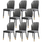Dining Room Armless Dining Chairs Glam Style Leather Dining Side Chair Gray-Gold 8 Piece Set Clearhalo 'Dining Chairs' 'Dining Tables & Seating' 'dining_chair' 'furn' 'furn_dining_chair' 'Furniture' 'furniture_dining_chair' 'Kitchen & Dining Furniture' 4954781