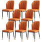 Dining Room Armless Dining Chairs Glam Style Leather Dining Side Chair Orange Gold 8 Piece Set Clearhalo 'Dining Chairs' 'Dining Tables & Seating' 'dining_chair' 'furn' 'furn_dining_chair' 'Furniture' 'furniture_dining_chair' 'Kitchen & Dining Furniture' 4954785