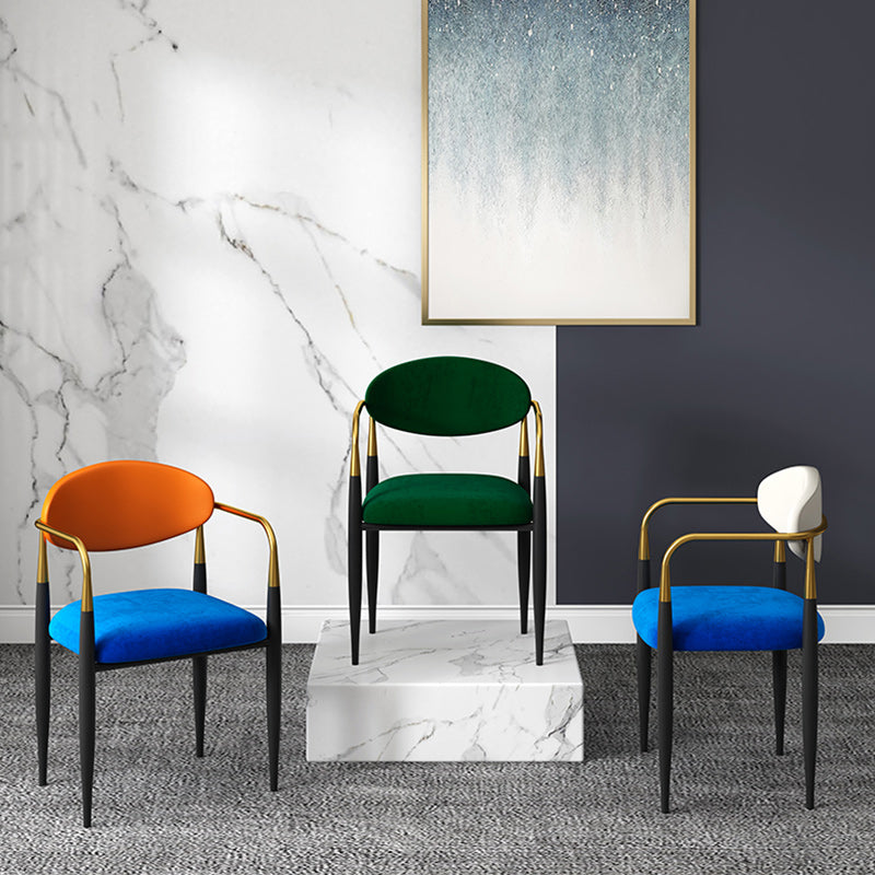 Contemporary Upholstered Arm Chair Open Back Dining Chair for Dining Room Clearhalo 'Dining Chairs' 'Dining Tables & Seating' 'dining_chair' 'furn' 'furn_dining_chair' 'Furniture' 'furniture_dining_chair' 'Kitchen & Dining Furniture' 4954790