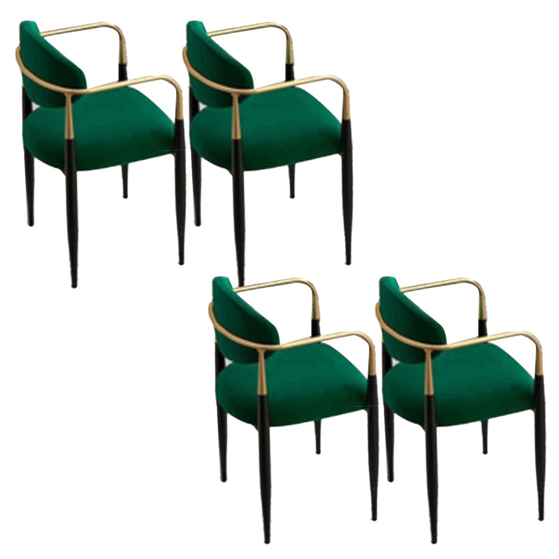 Contemporary Upholstered Arm Chair Open Back Dining Chair for Dining Room Green 4 Piece Set Clearhalo 'Dining Chairs' 'Dining Tables & Seating' 'dining_chair' 'furn' 'furn_dining_chair' 'Furniture' 'furniture_dining_chair' 'Kitchen & Dining Furniture' 4954794