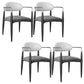 Contemporary Upholstered Arm Chair Open Back Dining Chair for Dining Room Black White 4 Piece Set Clearhalo 'Dining Chairs' 'Dining Tables & Seating' 'dining_chair' 'furn' 'furn_dining_chair' 'Furniture' 'furniture_dining_chair' 'Kitchen & Dining Furniture' 4954798