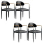 Contemporary Upholstered Arm Chair Open Back Dining Chair for Dining Room Black-Gray 4 Piece Set Clearhalo 'Dining Chairs' 'Dining Tables & Seating' 'dining_chair' 'furn' 'furn_dining_chair' 'Furniture' 'furniture_dining_chair' 'Kitchen & Dining Furniture' 4954806