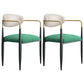 Contemporary Upholstered Arm Chair Open Back Dining Chair for Dining Room White-Green 2 Piece Set Clearhalo 'Dining Chairs' 'Dining Tables & Seating' 'dining_chair' 'furn' 'furn_dining_chair' 'Furniture' 'furniture_dining_chair' 'Kitchen & Dining Furniture' 4954808
