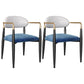 Contemporary Upholstered Arm Chair Open Back Dining Chair for Dining Room White-Blue 2 Piece Set Clearhalo 'Dining Chairs' 'Dining Tables & Seating' 'dining_chair' 'furn' 'furn_dining_chair' 'Furniture' 'furniture_dining_chair' 'Kitchen & Dining Furniture' 4954815
