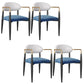 Contemporary Upholstered Arm Chair Open Back Dining Chair for Dining Room White-Blue 4 Piece Set Clearhalo 'Dining Chairs' 'Dining Tables & Seating' 'dining_chair' 'furn' 'furn_dining_chair' 'Furniture' 'furniture_dining_chair' 'Kitchen & Dining Furniture' 4954817