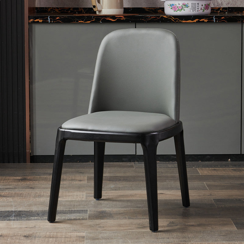 Dining Room Side Dining Chairs Modern Solid Wood Armless Dining Chairs Grey 1 Piece Clearhalo 'Dining Chairs' 'Dining Tables & Seating' 'dining_chair' 'furn' 'furn_dining_chair' 'Furniture' 'furniture_dining_chair' 'Kitchen & Dining Furniture' 4954822