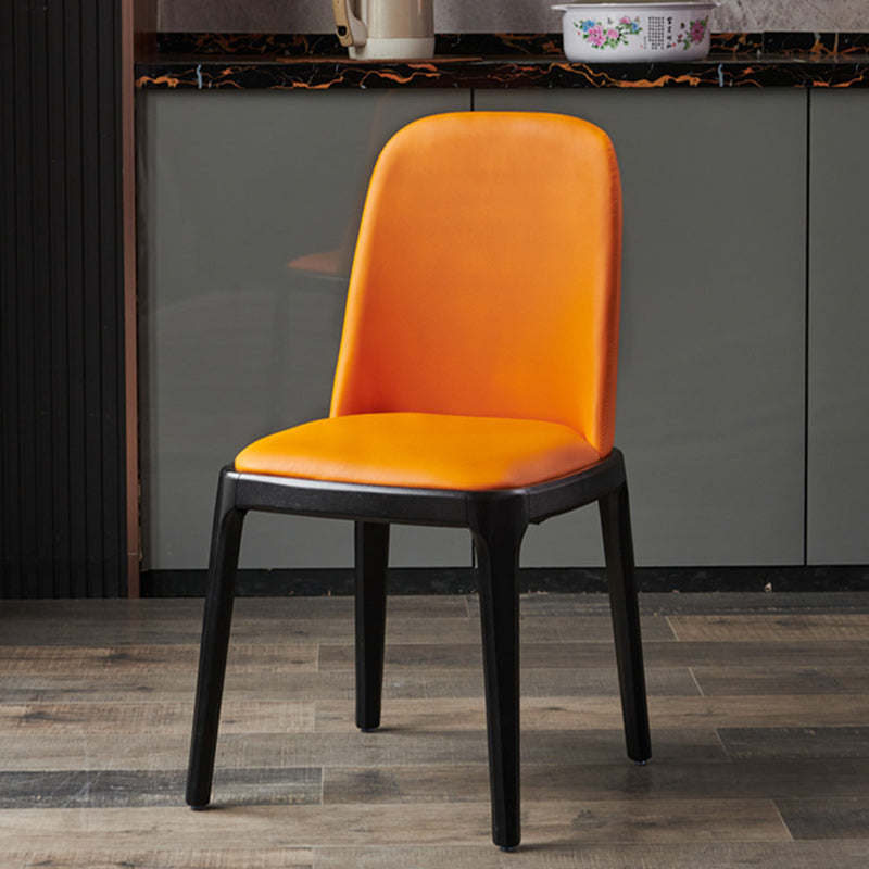 Dining Room Side Dining Chairs Modern Solid Wood Armless Dining Chairs Orange 1 Piece Clearhalo 'Dining Chairs' 'Dining Tables & Seating' 'dining_chair' 'furn' 'furn_dining_chair' 'Furniture' 'furniture_dining_chair' 'Kitchen & Dining Furniture' 4954827