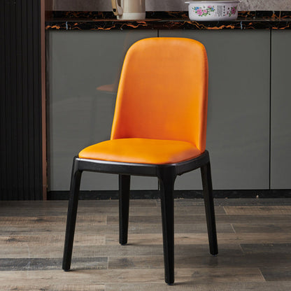 Dining Room Side Dining Chairs Modern Solid Wood Armless Dining Chairs Orange 1 Piece Clearhalo 'Dining Chairs' 'Dining Tables & Seating' 'dining_chair' 'furn' 'furn_dining_chair' 'Furniture' 'furniture_dining_chair' 'Kitchen & Dining Furniture' 4954827