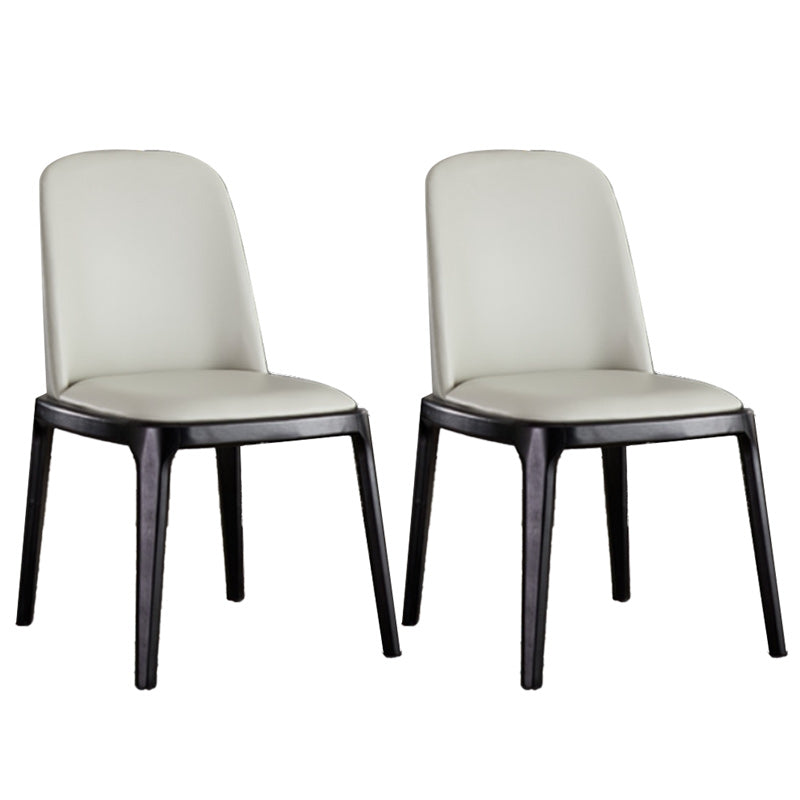 Dining Room Side Dining Chairs Modern Solid Wood Armless Dining Chairs Light Gray 2 Piece Set Clearhalo 'Dining Chairs' 'Dining Tables & Seating' 'dining_chair' 'furn' 'furn_dining_chair' 'Furniture' 'furniture_dining_chair' 'Kitchen & Dining Furniture' 4954828