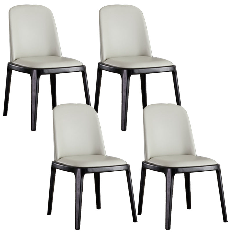 Dining Room Side Dining Chairs Modern Solid Wood Armless Dining Chairs Light Gray 4 Piece Set Clearhalo 'Dining Chairs' 'Dining Tables & Seating' 'dining_chair' 'furn' 'furn_dining_chair' 'Furniture' 'furniture_dining_chair' 'Kitchen & Dining Furniture' 4954830