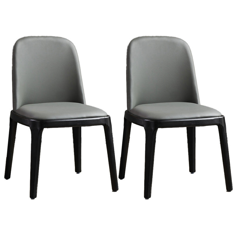 Dining Room Side Dining Chairs Modern Solid Wood Armless Dining Chairs Grey 2 Piece Set Clearhalo 'Dining Chairs' 'Dining Tables & Seating' 'dining_chair' 'furn' 'furn_dining_chair' 'Furniture' 'furniture_dining_chair' 'Kitchen & Dining Furniture' 4954832