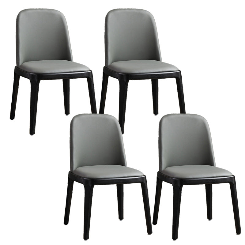 Dining Room Side Dining Chairs Modern Solid Wood Armless Dining Chairs Grey 4 Piece Set Clearhalo 'Dining Chairs' 'Dining Tables & Seating' 'dining_chair' 'furn' 'furn_dining_chair' 'Furniture' 'furniture_dining_chair' 'Kitchen & Dining Furniture' 4954833