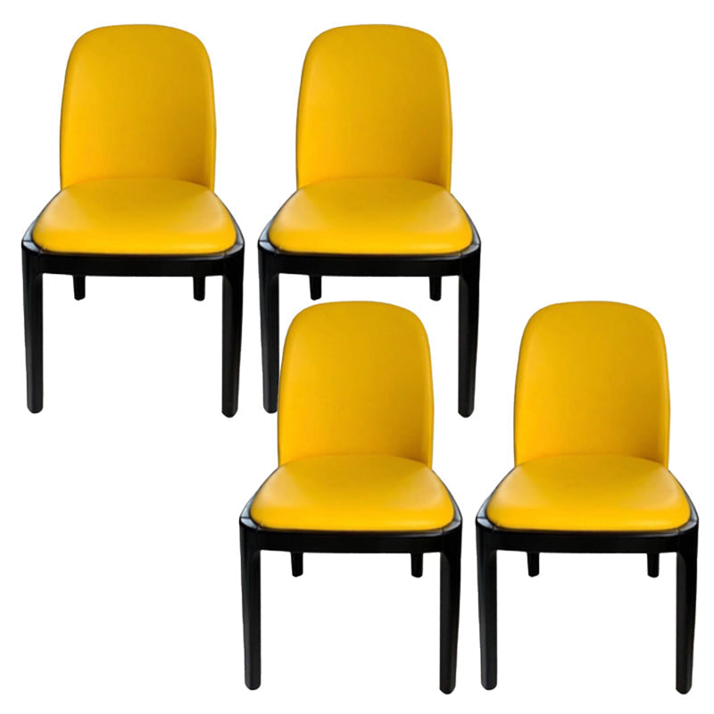 Dining Room Side Dining Chairs Modern Solid Wood Armless Dining Chairs Yellow 4 Piece Set Clearhalo 'Dining Chairs' 'Dining Tables & Seating' 'dining_chair' 'furn' 'furn_dining_chair' 'Furniture' 'furniture_dining_chair' 'Kitchen & Dining Furniture' 4954837