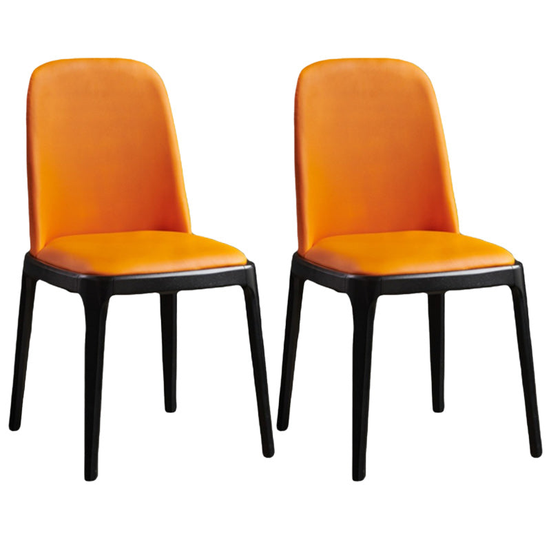 Dining Room Side Dining Chairs Modern Solid Wood Armless Dining Chairs Orange 2 Piece Set Clearhalo 'Dining Chairs' 'Dining Tables & Seating' 'dining_chair' 'furn' 'furn_dining_chair' 'Furniture' 'furniture_dining_chair' 'Kitchen & Dining Furniture' 4954839