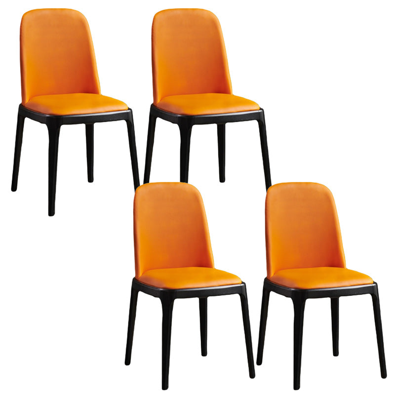 Dining Room Side Dining Chairs Modern Solid Wood Armless Dining Chairs Orange 4 Piece Set Clearhalo 'Dining Chairs' 'Dining Tables & Seating' 'dining_chair' 'furn' 'furn_dining_chair' 'Furniture' 'furniture_dining_chair' 'Kitchen & Dining Furniture' 4954840
