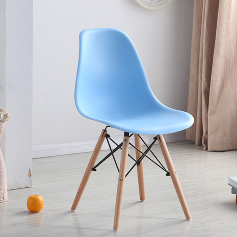 Wood Scandinavian Armless Chair Solid Back Kitchen Dining Room Chair Clearhalo 'Dining Chairs' 'Dining Tables & Seating' 'dining_chair' 'Furniture' 'furniture_dining_chair' 'Kitchen & Dining Furniture' 4954845