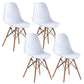Wood Scandinavian Armless Chair Solid Back Kitchen Dining Room Chair White Set of 4 Clearhalo 'Dining Chairs' 'Dining Tables & Seating' 'dining_chair' 'Furniture' 'furniture_dining_chair' 'Kitchen & Dining Furniture' 4954850