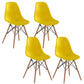 Wood Scandinavian Armless Chair Solid Back Kitchen Dining Room Chair Yellow Set of 4 Clearhalo 'Dining Chairs' 'Dining Tables & Seating' 'dining_chair' 'Furniture' 'furniture_dining_chair' 'Kitchen & Dining Furniture' 4954856