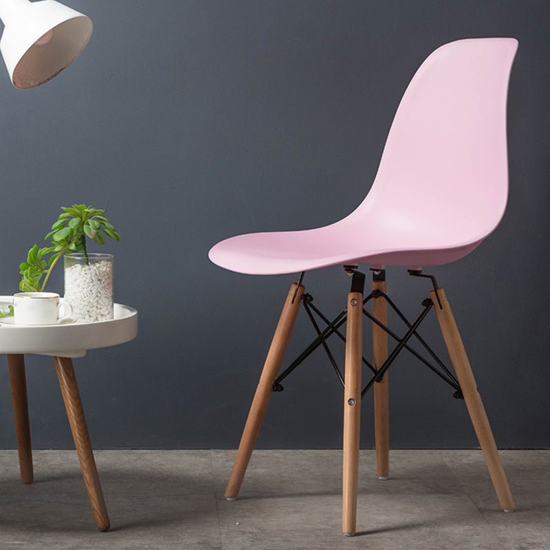 Wood Scandinavian Armless Chair Solid Back Kitchen Dining Room Chair Clearhalo 'Dining Chairs' 'Dining Tables & Seating' 'dining_chair' 'Furniture' 'furniture_dining_chair' 'Kitchen & Dining Furniture' 4954859