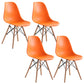 Wood Scandinavian Armless Chair Solid Back Kitchen Dining Room Chair Orange Set of 4 Clearhalo 'Dining Chairs' 'Dining Tables & Seating' 'dining_chair' 'Furniture' 'furniture_dining_chair' 'Kitchen & Dining Furniture' 4954863