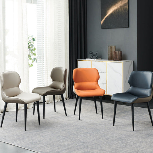 Entryway Dining Room Dining Chairs Armless Leather Kitchen Chairs Clearhalo 'Dining Chairs' 'Dining Tables & Seating' 'dining_chair' 'furn' 'furn_dining_chair' 'Furniture' 'furniture_dining_chair' 'Kitchen & Dining Furniture' 4954867