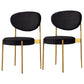 Glam Style Upholstered Side Chair Open Back Stackable Dining Chair Black 2 Piece Set Clearhalo 'Dining Chairs' 'Dining Tables & Seating' 'dining_chair' 'furn' 'furn_dining_chair' 'Furniture' 'furniture_dining_chair' 'Kitchen & Dining Furniture' 4954890