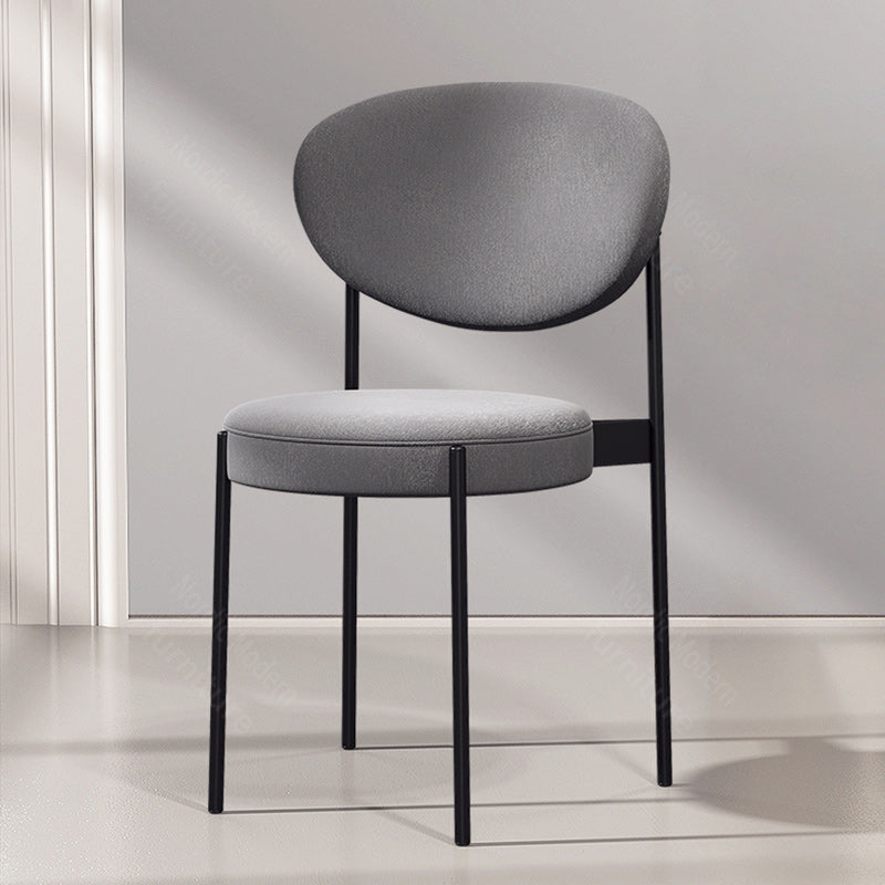 Glam Style Upholstered Side Chair Open Back Stackable Dining Chair Grey 1 Piece Clearhalo 'Dining Chairs' 'Dining Tables & Seating' 'dining_chair' 'furn' 'furn_dining_chair' 'Furniture' 'furniture_dining_chair' 'Kitchen & Dining Furniture' 4954891