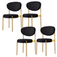 Glam Style Upholstered Side Chair Open Back Stackable Dining Chair Black 4 Piece Set Clearhalo 'Dining Chairs' 'Dining Tables & Seating' 'dining_chair' 'furn' 'furn_dining_chair' 'Furniture' 'furniture_dining_chair' 'Kitchen & Dining Furniture' 4954892