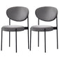 Glam Style Upholstered Side Chair Open Back Stackable Dining Chair Grey 2 Piece Set Clearhalo 'Dining Chairs' 'Dining Tables & Seating' 'dining_chair' 'furn' 'furn_dining_chair' 'Furniture' 'furniture_dining_chair' 'Kitchen & Dining Furniture' 4954895