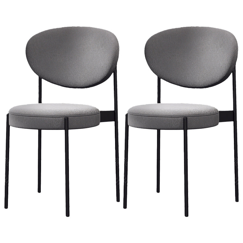 Glam Style Upholstered Side Chair Open Back Stackable Dining Chair Grey 2 Piece Set Clearhalo 'Dining Chairs' 'Dining Tables & Seating' 'dining_chair' 'furn' 'furn_dining_chair' 'Furniture' 'furniture_dining_chair' 'Kitchen & Dining Furniture' 4954895