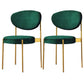 Glam Style Upholstered Side Chair Open Back Stackable Dining Chair Green 2 Piece Set Clearhalo 'Dining Chairs' 'Dining Tables & Seating' 'dining_chair' 'furn' 'furn_dining_chair' 'Furniture' 'furniture_dining_chair' 'Kitchen & Dining Furniture' 4954902